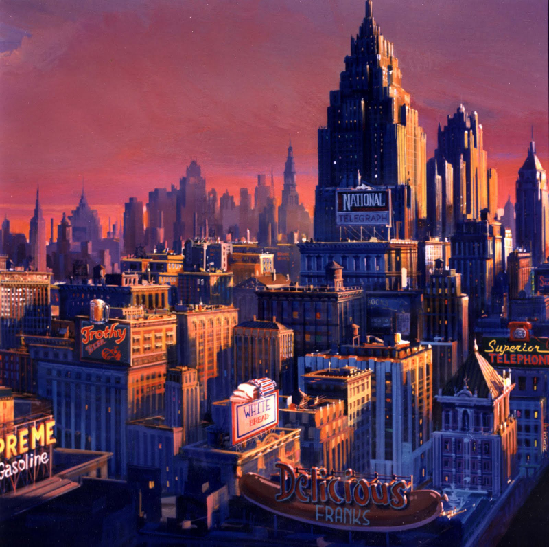 Illustration for article titled Here are some gorgeous matte paintings from Warren Beatty’s Dick Tracy